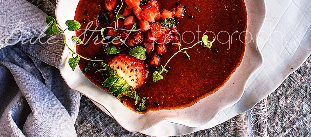 Roasted red pepper and strawberry cream