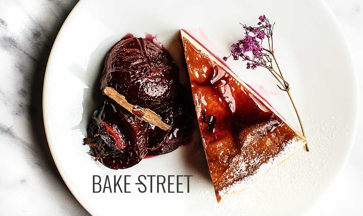 Far Breton with roasted plums