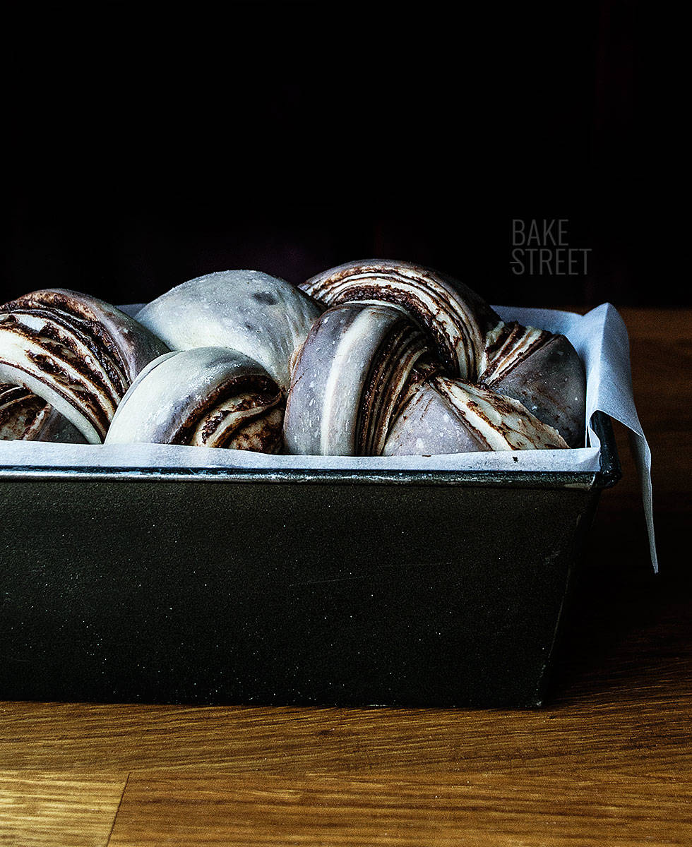 Pan de molde marmolado de chocolate