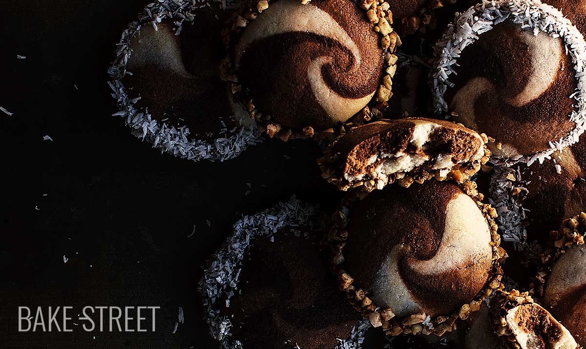 Galletas espiral de chocolate