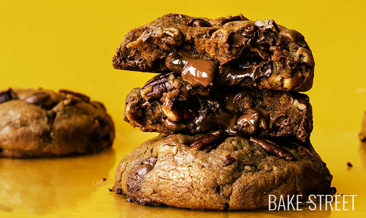 Galletas de pecanas rellenas de Nutella