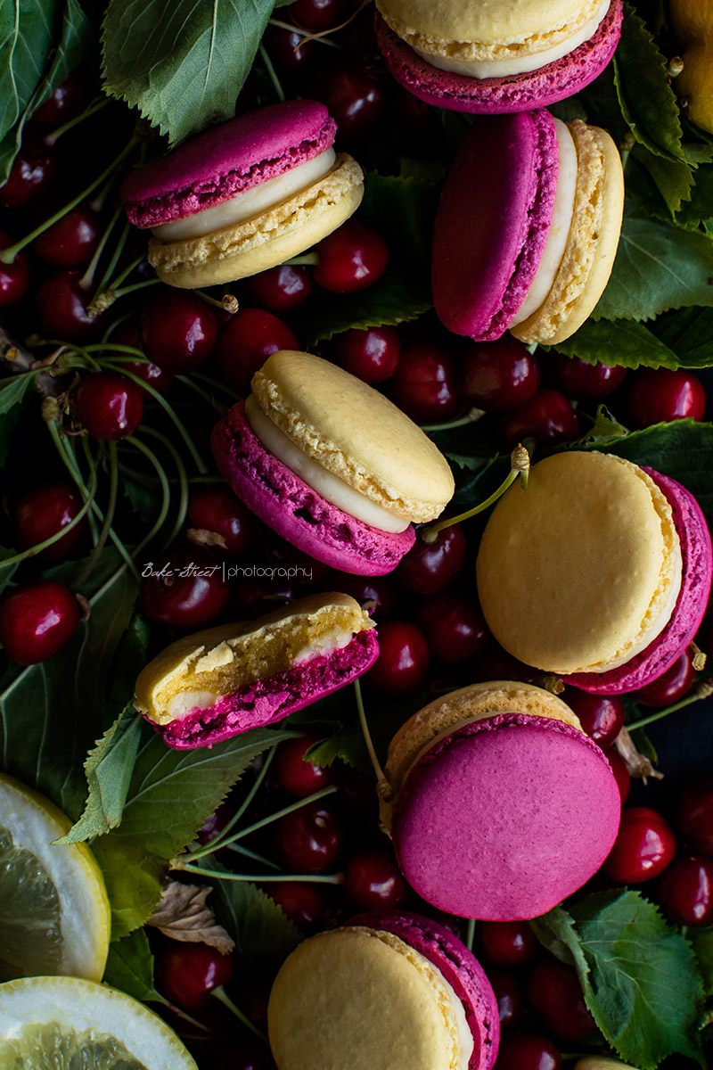 Macarons de cereza y limón