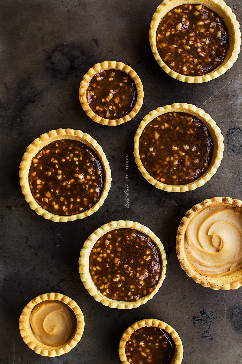 Tartaletas de caramelo y nougat