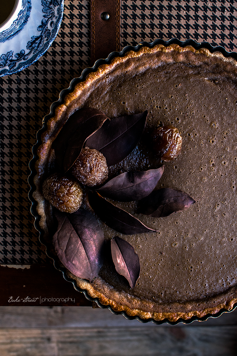 Tarta de castañas con marrons glacés