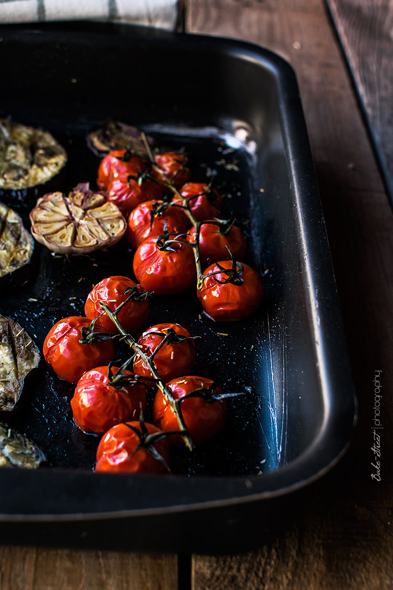 Tosta Caprese con berenjena asada