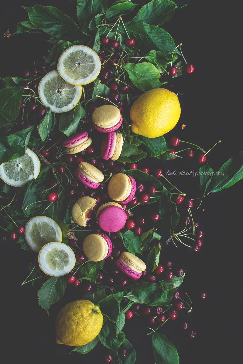 Macarons de cereza y limón