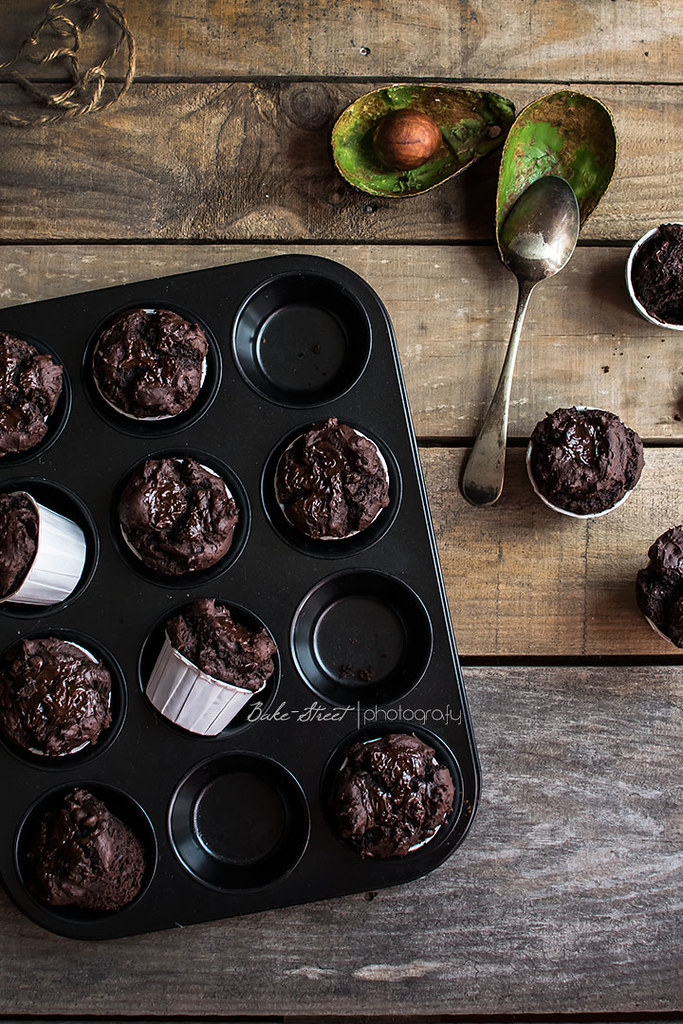 Muffins de aguacate y chocolate