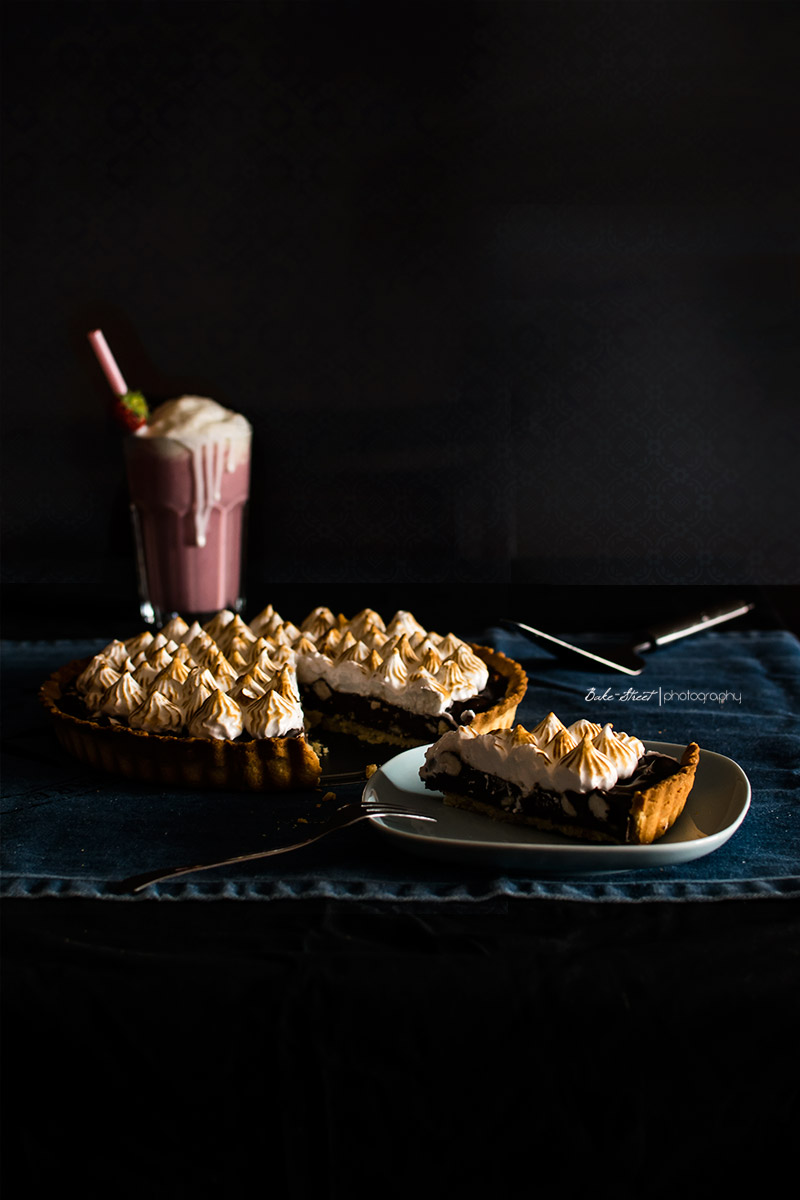 Rocky Road Tart & Strawberry Milkshake