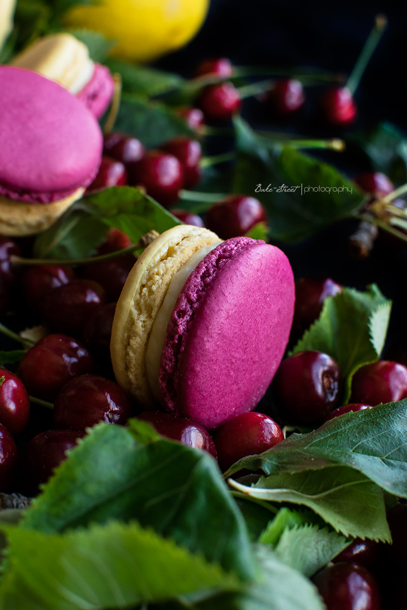 Macarons de cereza y limón