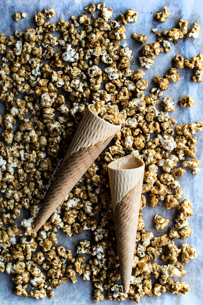 Helado de palomitas con caramelo salado