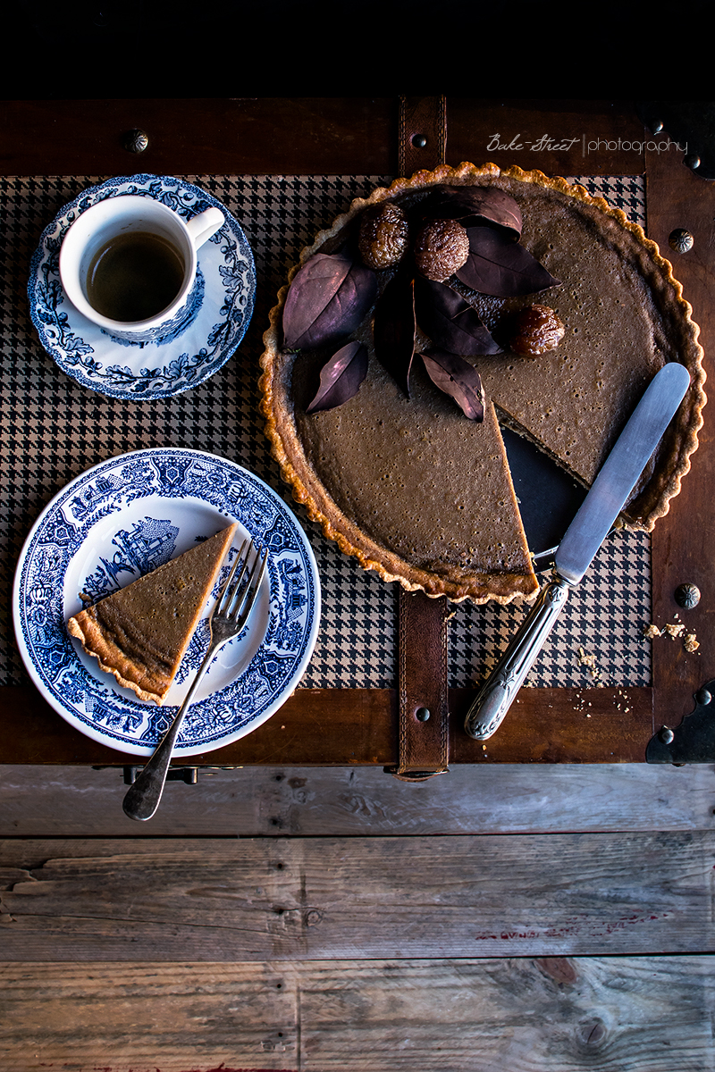 Tarta de castañas con marrons glacés