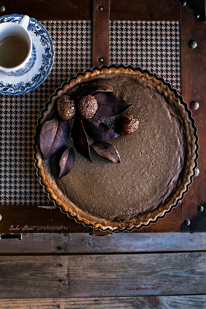 Tarta de castañas con marrons glacés